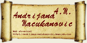 Andrijana Mačukanović vizit kartica